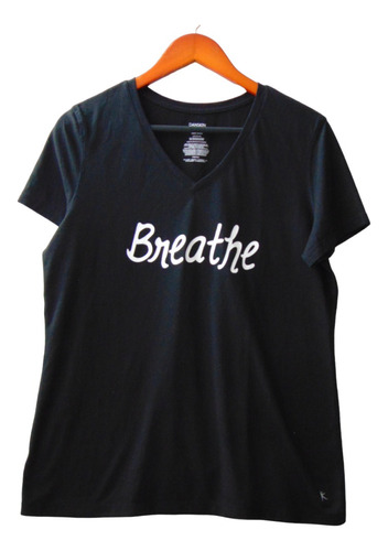 Blusa Camiseta Algodon Negra Danskin Breathe Grande