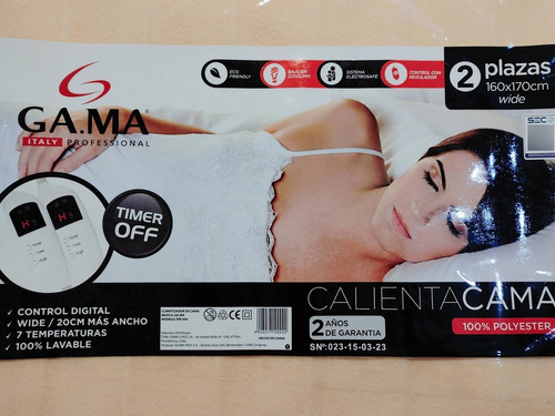 Calienta Cama Ga.ma 2 Plazas Digital Timer 7 Temperaturas