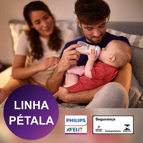 3 Mamadeira Avent Petala - Anticolica 100%original (rosa)