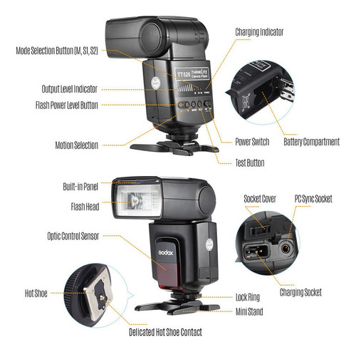 Godox Tt520universal Flash En La Cámara Speedlite Electrónic