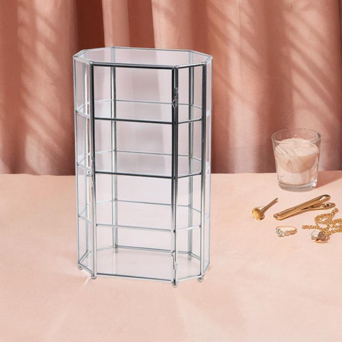 Vitrina De Joyería De Vidrio Transparente Con 4 Niveles,