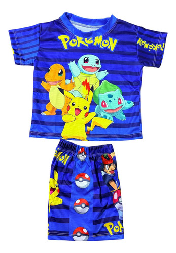 Conjunto Infantil Playera Y Short De Pokemon Pikachu