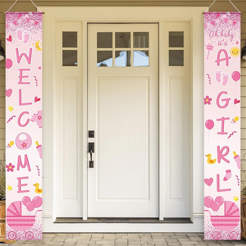 Allenjoy Welcome It's Girl Porch Sign Banner Para Puerta Al