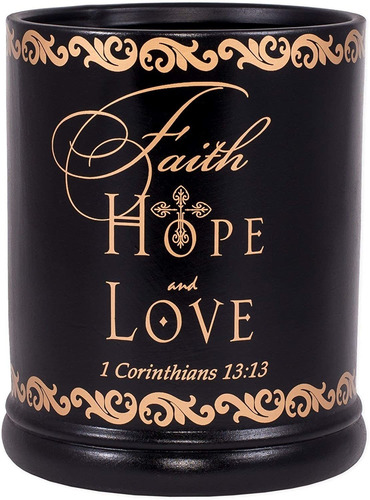 Faith Hope Love Calentador De Velas De Tarro Grande Elã...