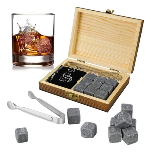 Cubos De Hielo Reutilizables Whisky Cooling Stone Con Caja