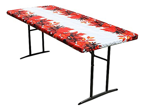 Mantel Elástico De Poliéster 1.83m Para Mesa Plegable