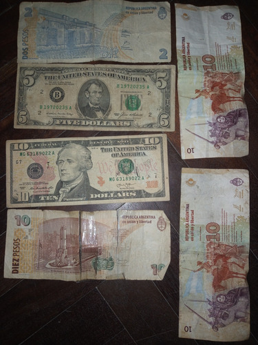 6 Billetes De Coleccion Argentina Y Usa