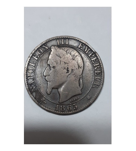 Moneda Antigua Francia Napoleon Lll 5 Centimos 1865