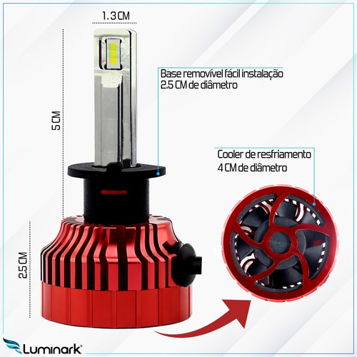 Imagem 6 de 8 de Par Lâmpada Farol 13.200 Lm Led Xhp70 H4 H11 Hb3/4 H8 H16 H7