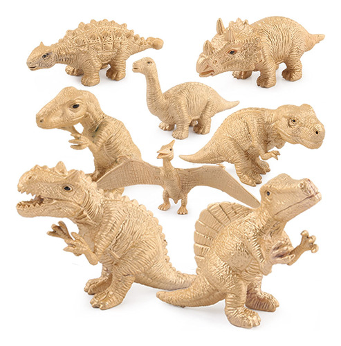 Mini Dinosaurio Dorado Modelo Figuras Conjunto 8 Piezas Din.