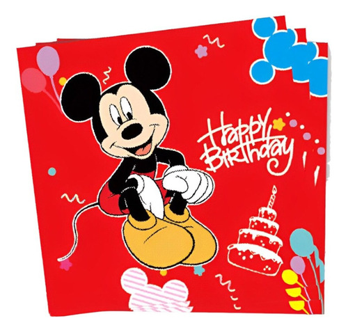 20 Servilletas De Papel Grande Con Diseño De Mickey Mouse 