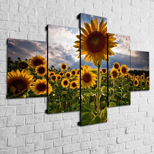 Cuadro Mosaico Girasoles Moderno Poliliptico Flor