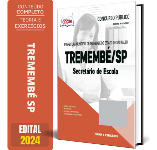Apostila Prefeitura De Tremembé Sp 2024 - Secretário Escola