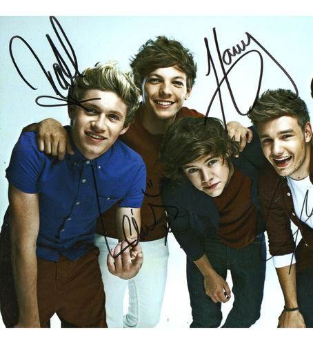 Autógrafos Integrantes One Direction  Foto 12 X 8 Pulgadas