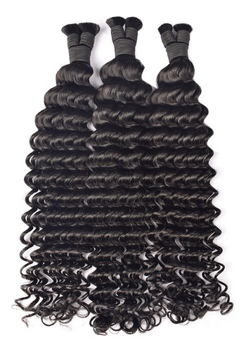 Cabello Humano 100% Brasileño, 50 Cm, Voluminoso, Negro, 100