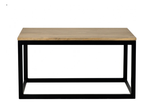 Mesa De Centro Estilo Industrial Rectangular Fierro, Madera