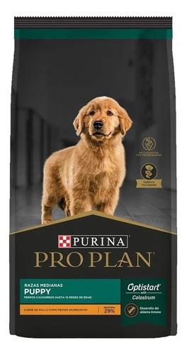 Alimento Pro Plan OptiStart Puppy para perro cachorro de raza mediana sabor pollo y arroz en bolsa de 7.5 kg