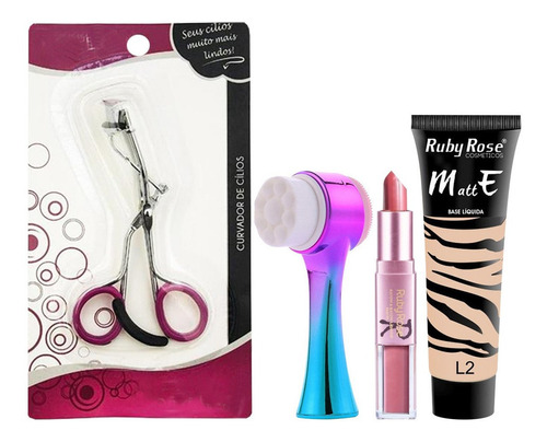 Imagem 5 de 7 de Kit Maleta De Maquiagem + Skin Care Ruby Rose Cuidado Facial