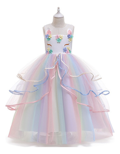 Vestido Unicornio Niña Bebe De Princesas Cumpleaños Disfraz