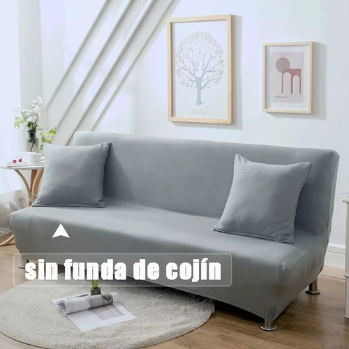FAYA Funda Elástica Para Futón Sin Brazos Funda Plegable Para Sofá , Para Fundas De Sofá Cama 120-155cm, Gris Claro