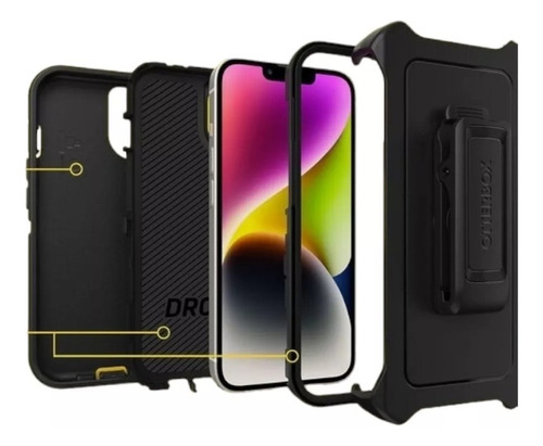 Funda Otterbox Defender Clip Iphone 16 Pro Max Antigolpes Negro Lisa