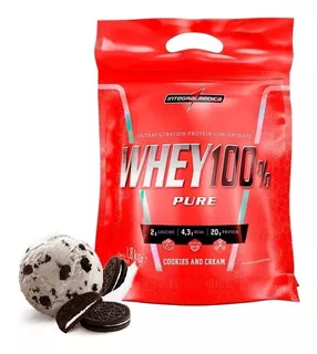 Suplemento em pó Integralmédica WHEY 100% Whey 100% Pure proteínas Whey 100% Pure sabor cookies & cream em sachê de 1.8kg