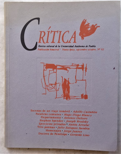 Critica Revista Cultural De La Univ. De Puebla. N° 63 - 1996
