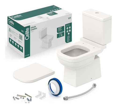 Kit Bacia Com Caixa Acoplada Assento Termofixo Elite Wt