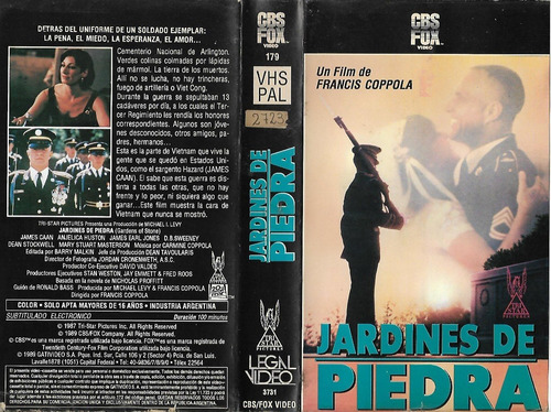 Jardines De Piedra Vhs Francis Ford Coppola D.b. Sweeney