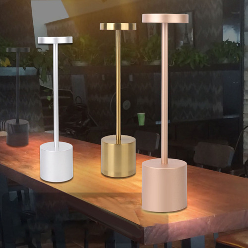 Lámpara De Mesa En Forma De I, 3 Colores, Con Atenuación Con