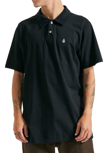 Camisa Polo Volcom Solid Stone Preto