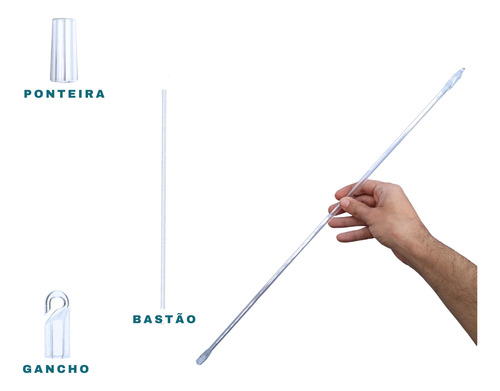 Kit Manutenção Persiana Horizontal Bastão Ponteira E Gancho.