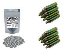 Comprar 1000 Esferas De Aço Pistola Bbs 4,5mm + 20 Cilindros Co2 12g