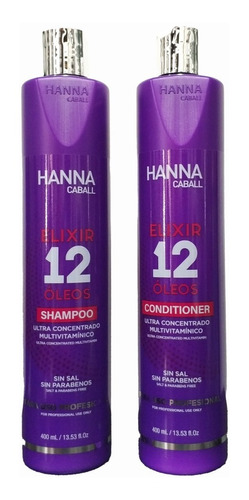 Hanna Caball Shampoo Y Acondicionador Elixir 12 Oleos 400ml