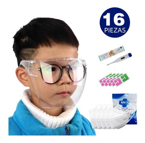 Caretas De Policarbonato Infantiles Lente Niños Protector Fa