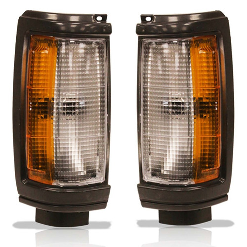 Imagem 3 de 7 de Kit Moldura Farol + Pisca L-200 Quadrada Gl/gls 2001/2006