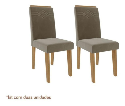 Conjunto 2 Cadeiras Tais C/ Moldura Nature/joli