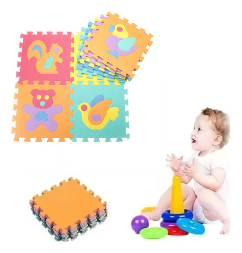 20 Piezas Para Piso Foamy Tapete Didáctico Gateo Bebe Juegos