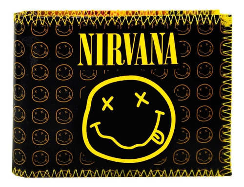 Billetera Nirvana Musica Rock 90 Con Tarjetero