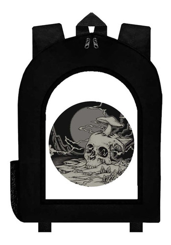 Mochila Negra Calavera Mexicana Craneo Esqueleto Art#ar418