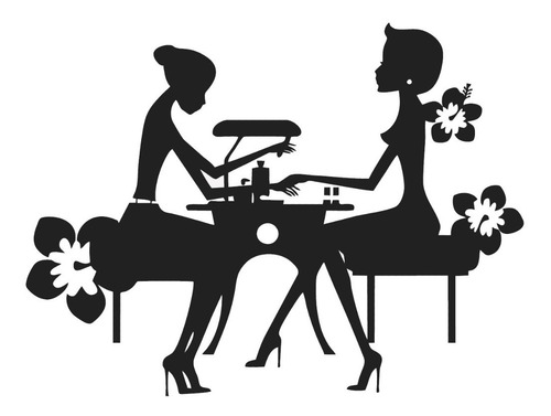 Adesivo De Parede Decorativo Manicure Salão Mulher Beleza