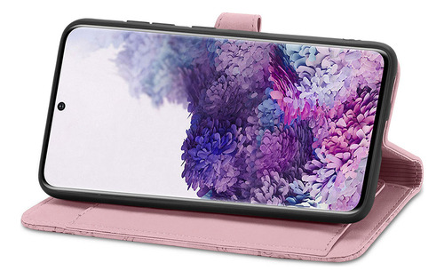 B Funda De Piel Con Estampado De Flores En Relieve Para