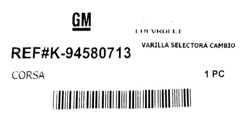 Imagen 2 de 7 de Varilla Selectora Caja Cambio Corsa 20,7 Cm