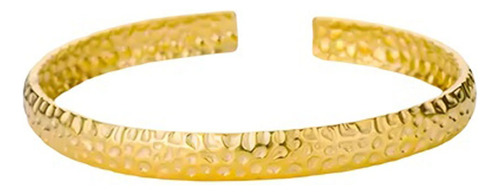 Brazalete E219 Metal Dorado Pulsera Abierta Ajustable 19x1cm