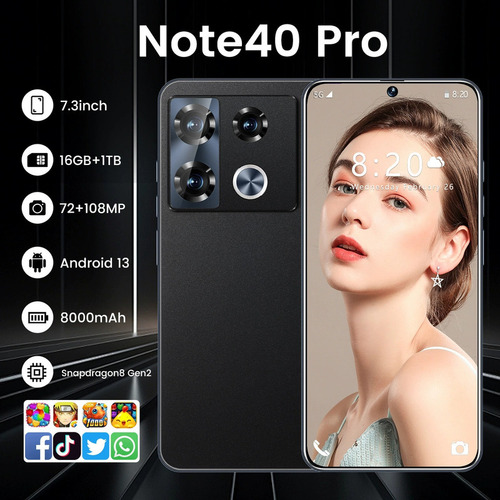 Teléfono Inteligente Note40pro Pantalla Perforada 16gb + 1tb
