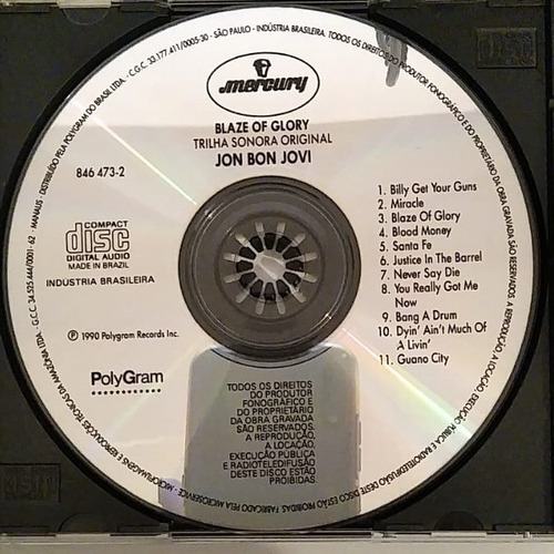 Cd Jon Bon Jovi Jovens Demais Para Morrer Blaze Of Glory (Usado)