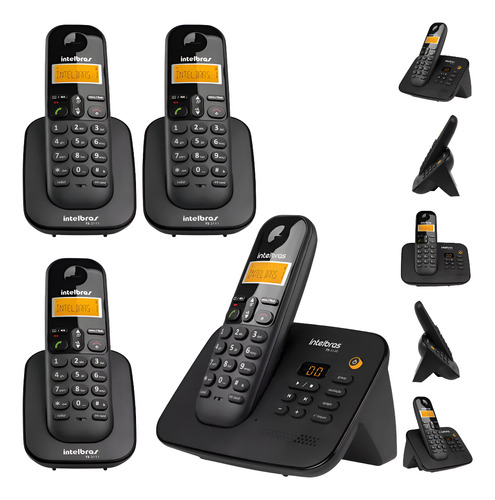 Telefone Intelbras Sem Fio Digital Ts 3130 + 3 Ramal Ts 3111