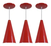 Comprar Kit 3 Luminarias Pendentes Teto Cone Funil Alumínio