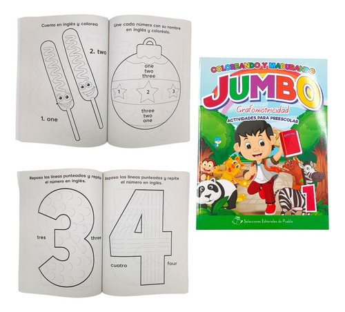 3 Libros Coloreando Y Madurando Ingles-español Preescolar