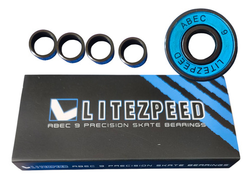 Trucks Skateboard Litezpeed+ruedas 52mm+baleros Abec 9 Plata/naranja